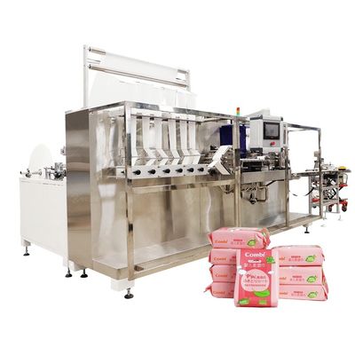6 Lanes Wet Tissue Production Line Semi Automatic Baby Wet Wipes Manufacturing Machine
