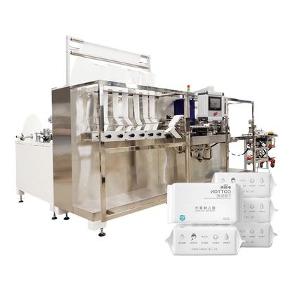 6 Lanes Wet Tissue Production Line Semi Automatic Baby Wet Wipes Manufacturing Machine