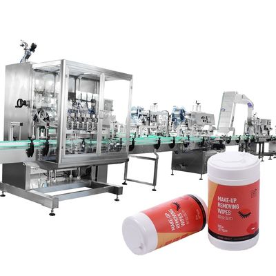 Canister Wet Wipes Production Line Slitting Rewinding Filling Sealing Capping Labeling Machine Wet Tissue Manufacturing Machine