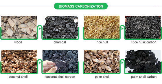 Pyrolysis Carbonization Stove Wood Chips Sawdust Rice Husk Walnut Shell 24 hours Working Furnace Charcoal Making Machine