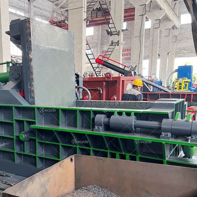 Fully Automatic Aluminum Cans Baler Machine Automatic Feeding And Output Transferring Baler Machine