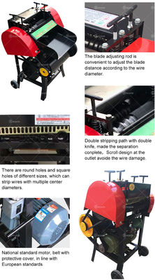 Advanced Cable Cutting And Peeling Machine for Copper Scrap Low Consumption 1.5kw