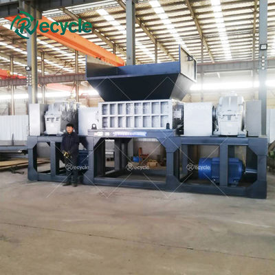 Twin Shaft Automatic Shredder Solid Waste Shredding Machine Metal Double Shaft Shredder